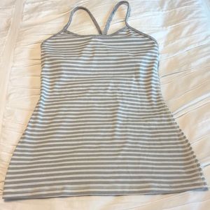 Lululemon Power Y Tank. Gray stripe size 6